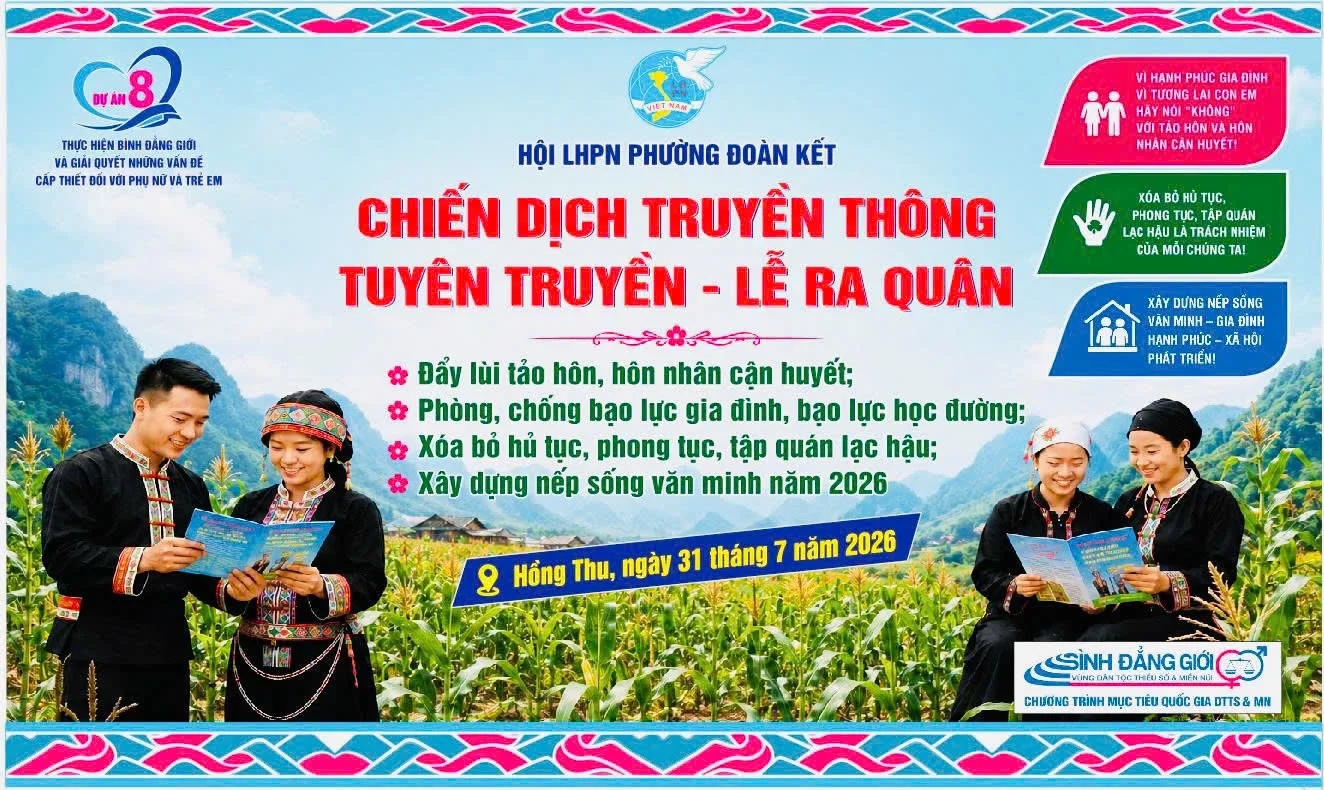 Chi hội Phụ nữ Công an phường Đoàn Kết hưởng ứng Chiến dịch truyền thông, tuyên truyền năm 2026