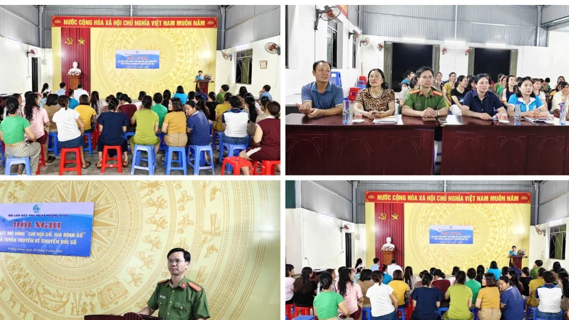 Công an xã Mường Khoa phối hợp tổ chức ra mắt mô hình “Chi hội số, Gia đình số”