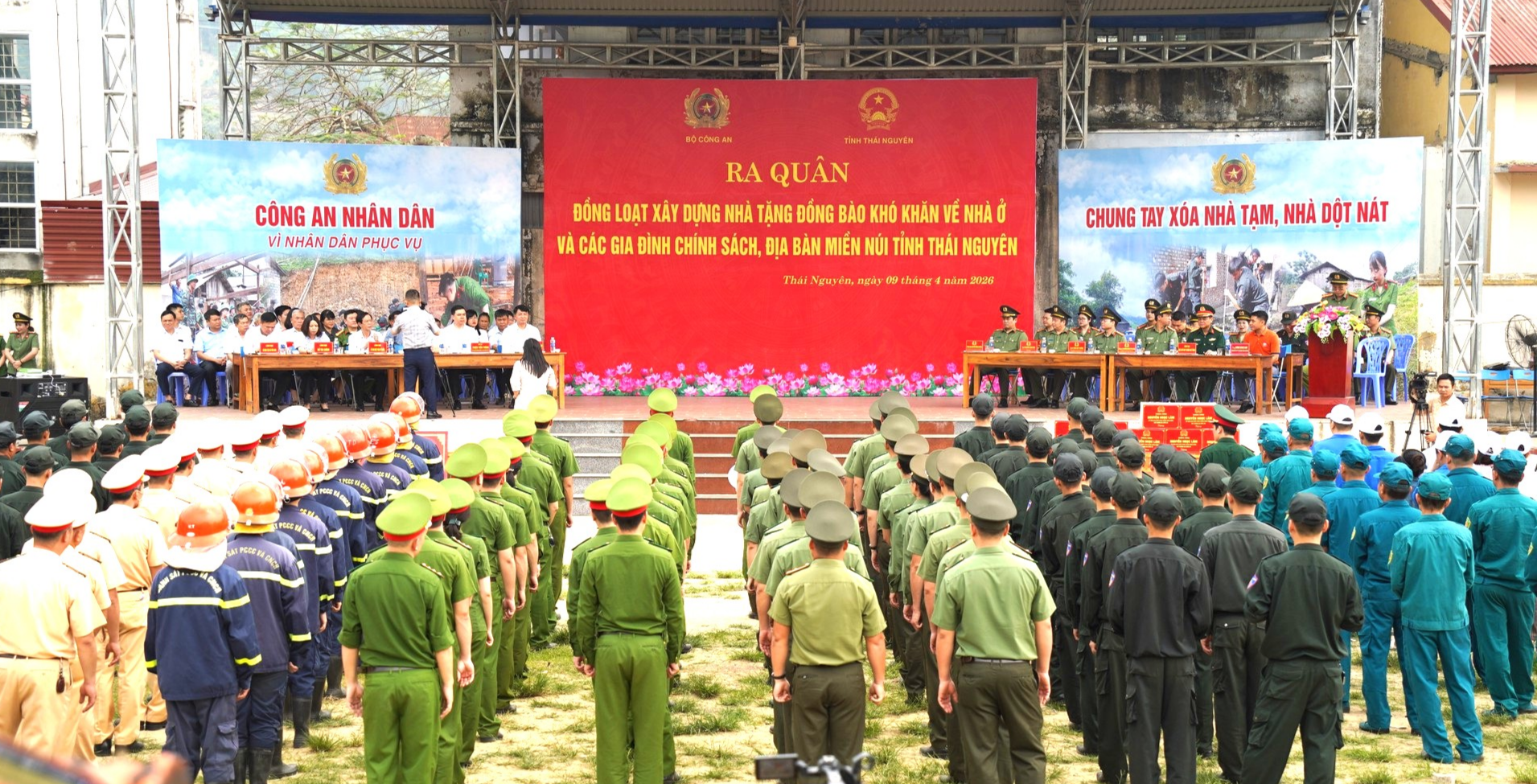 Ra quân đồng loạt xây dựng nhà tặng đồng bào khó khăn về nhà ở và các gia đình chính sách trên địa bàn miền núi tỉnh Thái Nguyên