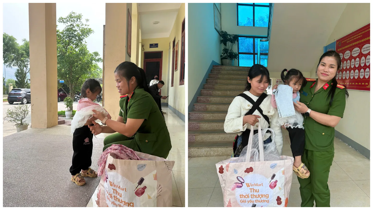 Chi hội phụ nữ trao qua cho gia đình có hoàn cảnh khó khăn.