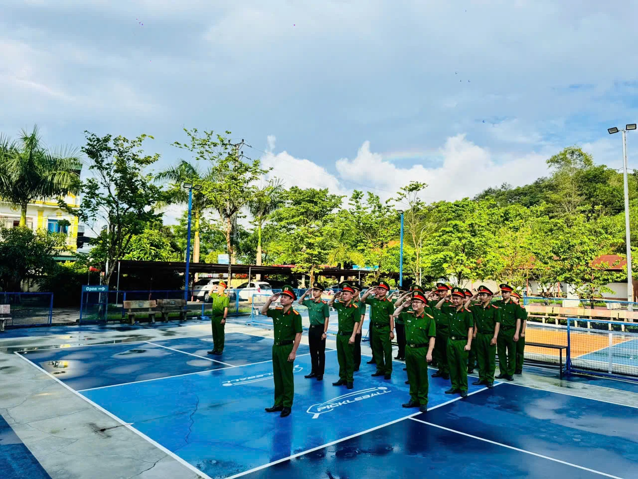 CBCS Công an xã Than Uyên tổ chức tập huấn điều lệnh, quân sự, võ thuật năm 2026