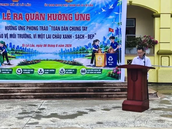 Chi đoàn Công an xã Sì Lở Lầu tích cực hưởng ứng ngày môi trường thế giới