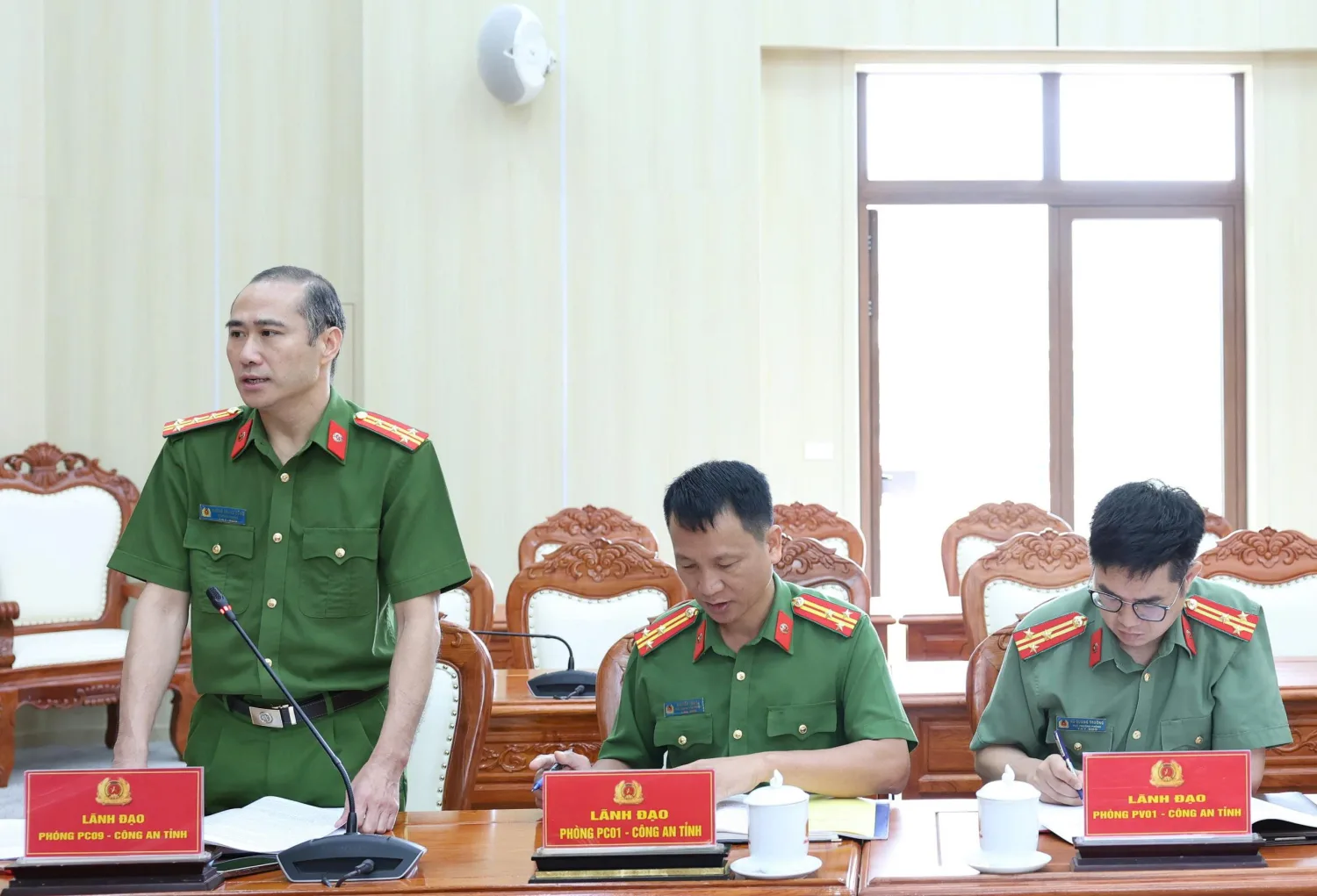 Làm việc với đoàn kiểm tra của Viện khoa học hình sự Bộ Công an