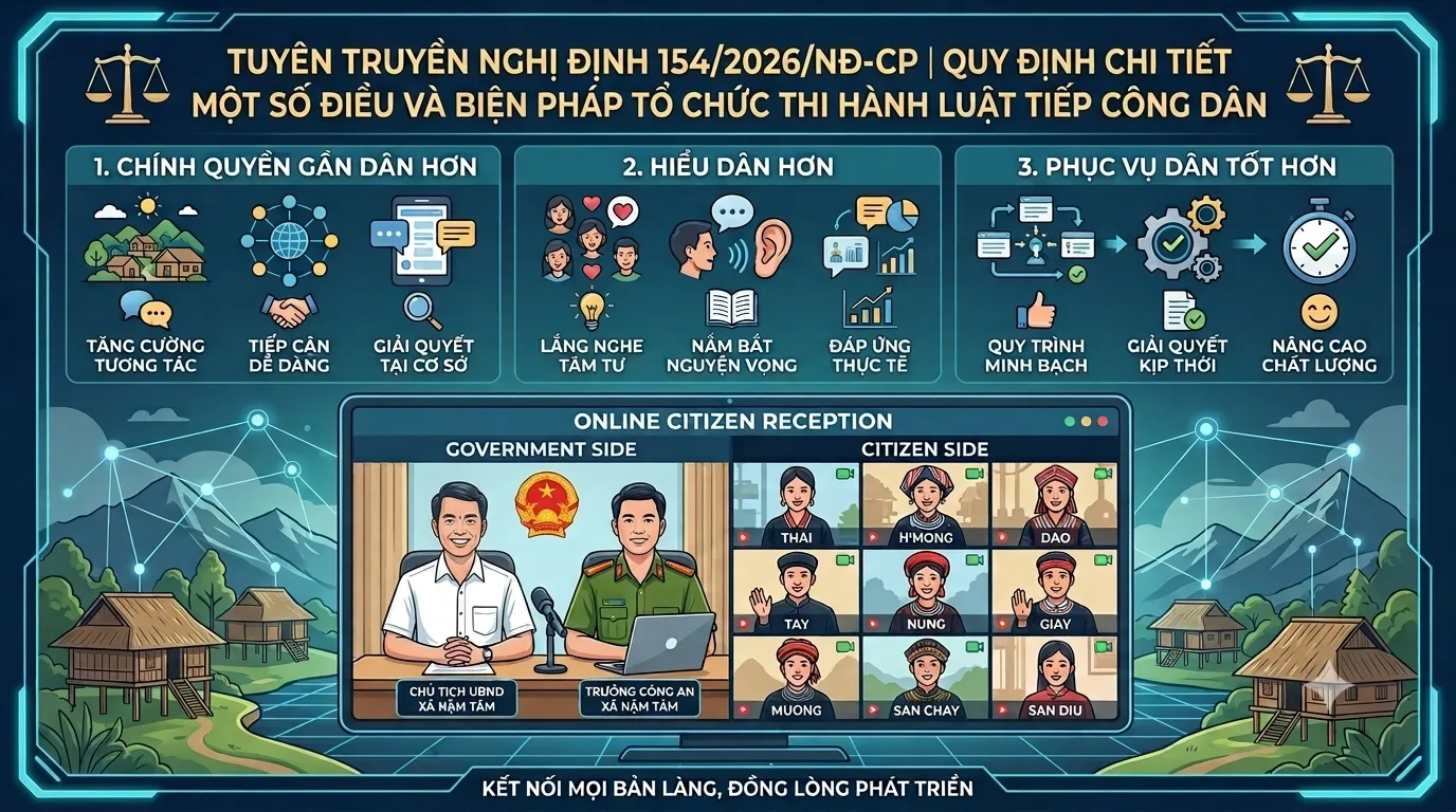 Tiếp công dân trực tuyến theo quy định tại Nghị định số 154/NĐ-CP. Ảnh: Minh họa