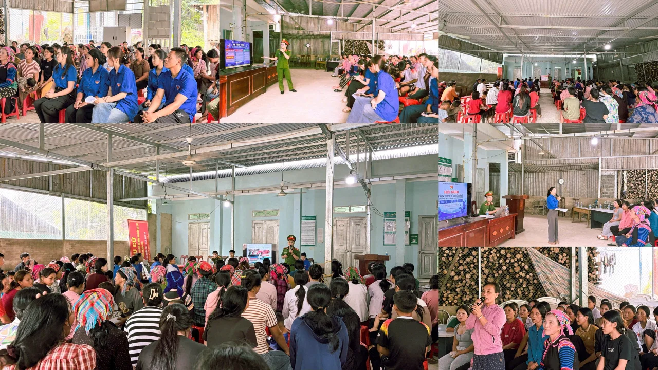 Công an xã Bum Tở tuyên truyền, phổ biến, giáo dục pháp luật tại bản Phìn Khò