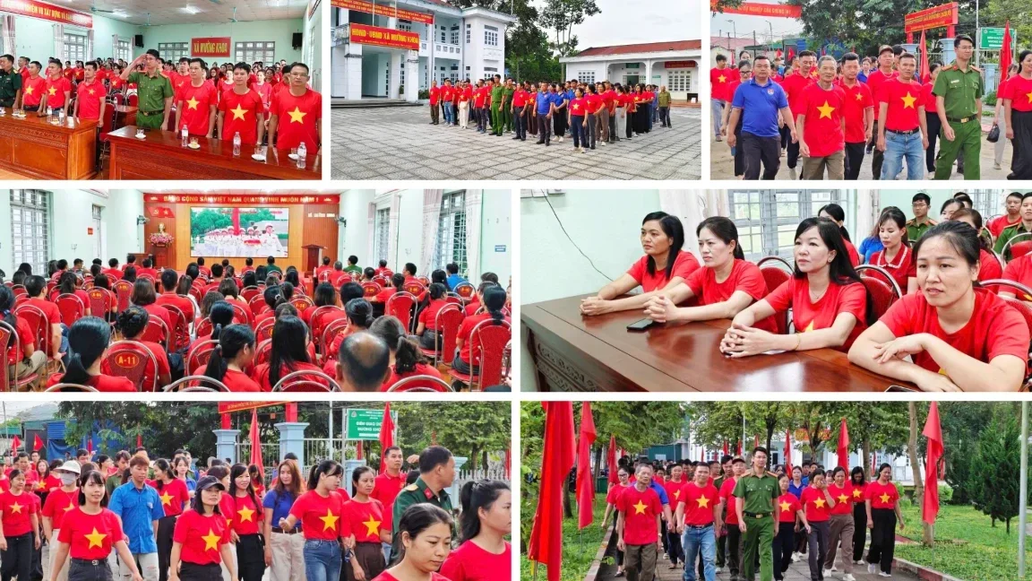 Công an xã Mường Khoa hưởng ứng ngày đi bộ 