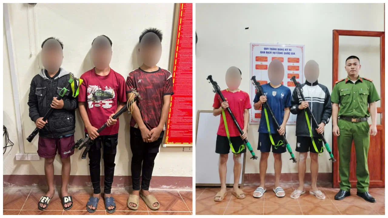 Công an xã Bình Lư tăng cường tuyên truyền, vận động thanh thiếu niên giao nộp “Ná tự chế”.