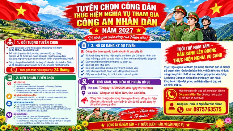 Công an xã Nậm Tăm tiếp nhận đơn công dân tình nguyện tham gia nghĩa vụ Công an nhân dân