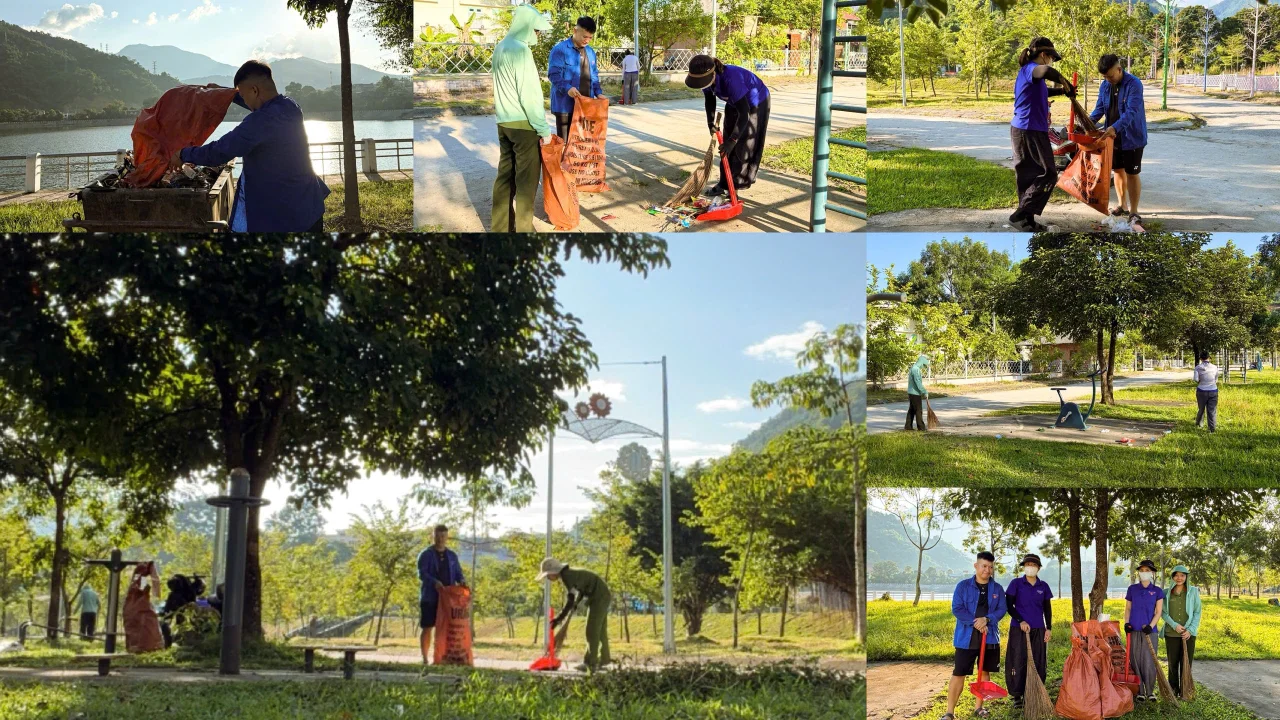 Đội Thanh niên xung kích vì nhân dân phục vụ xã Bum Tở ra quân 