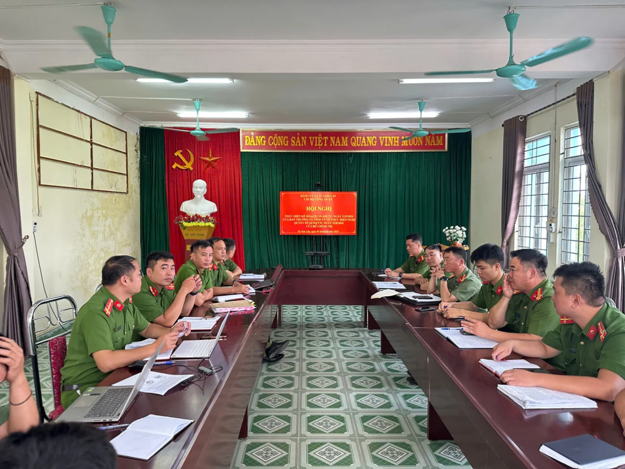 Công an xã Pu Sam Cáp triển khai Kế hoạch số 135-KH/TU