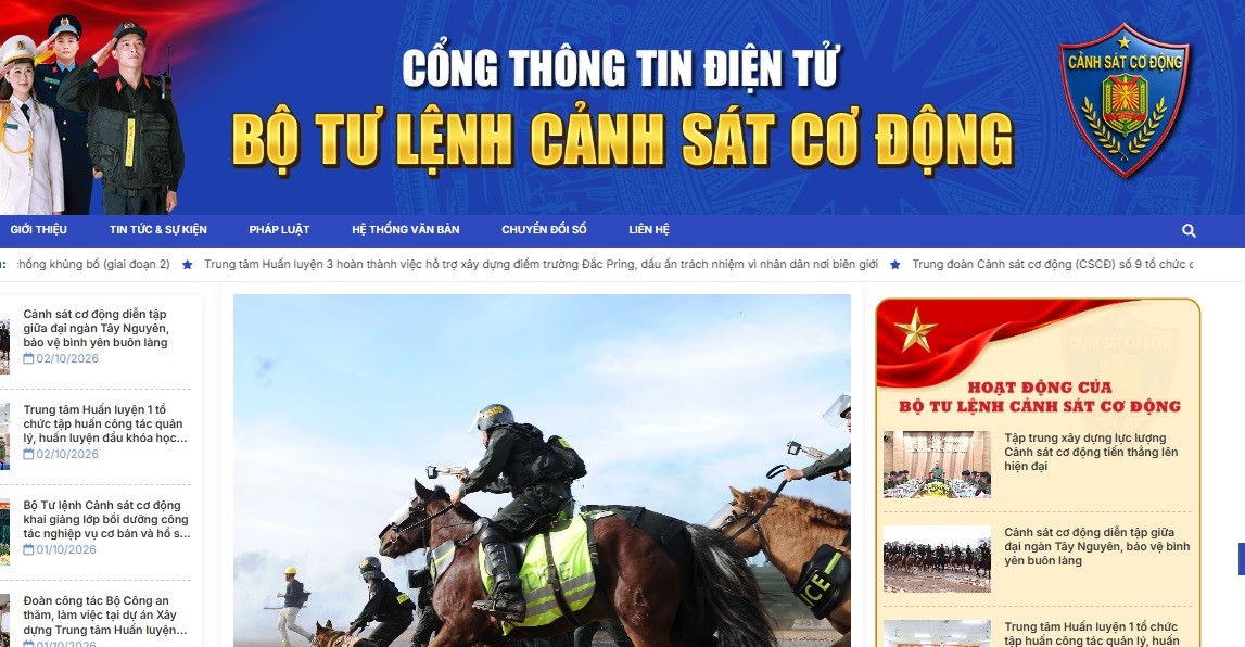 Ra mắt Cổng Thông tin điện tử Bộ Tư lệnh Cảnh sát cơ động