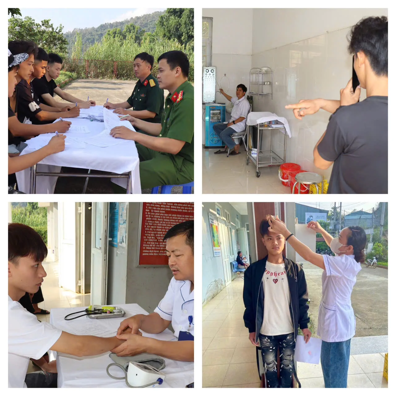 Công an xã phối hợp khám sơ tuyển nghĩa vụ quân sự, nghĩa vụ tham gia công an nhân dân năm 2027.