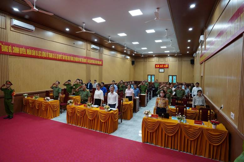 Công an xã Lê Lợi tham mưu UBND xã tổ chức Lễ ra mắt mô hình “03 AN - 01 KẾT NỐI”