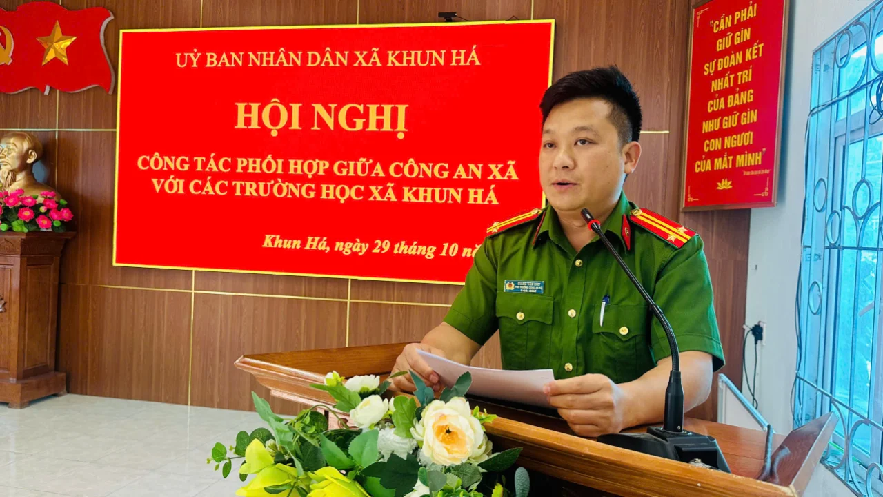 Công an xã Khun Há tăng cường công tác phối hợp đảm bảo an ninh trật tự trường học và xây dựng thế trận an ninh nhân dân