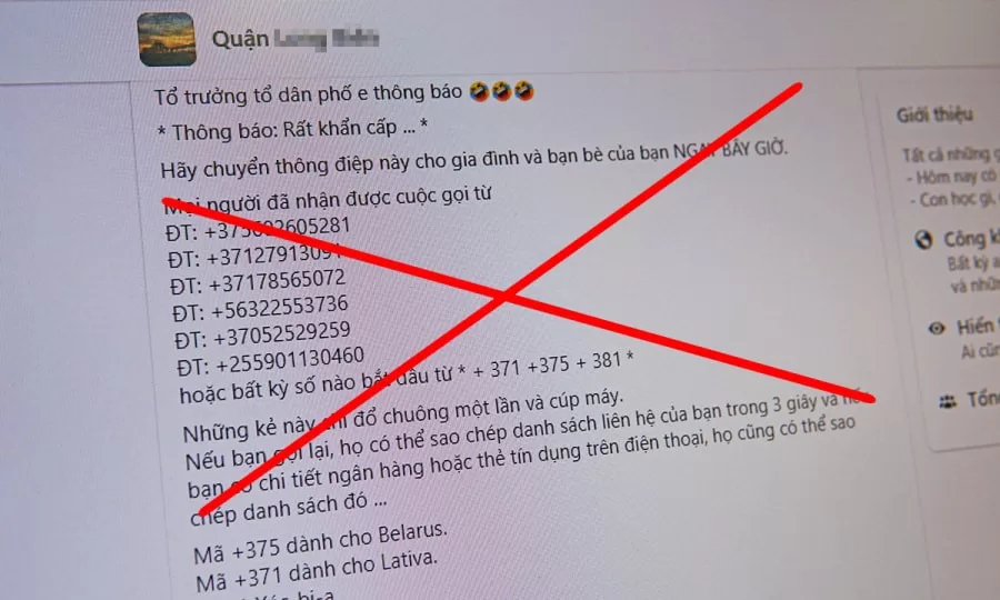 Không có việc "Nhận cuộc gọi từ đầu số nước ngoài bị sao chép danh bạ, thẻ ngân hàng"
